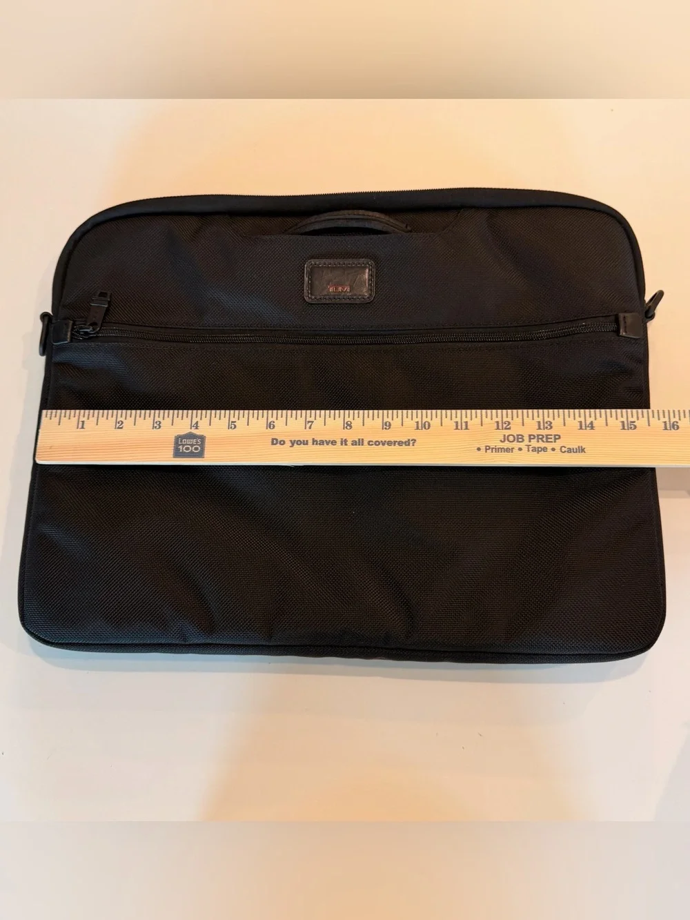 Tumi Black Travel Organizer with Red Logo